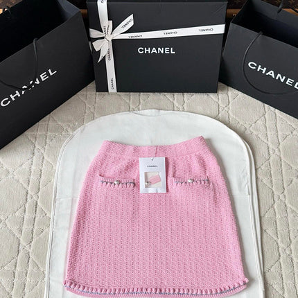 Chanel 25P Mini Skirt Pink Tweed 237296