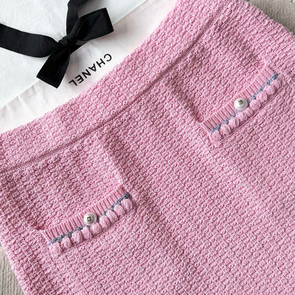 Chanel 25P Mini Skirt Pink Tweed 237296
