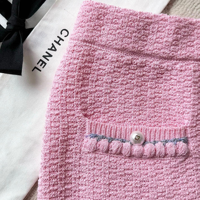 Chanel 25P Mini Skirt Pink Tweed 237296