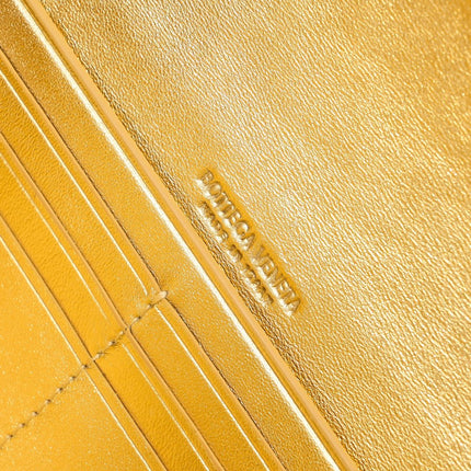 BV Long Clutch Andiamo 31 Gold Metalic Leather Ghw