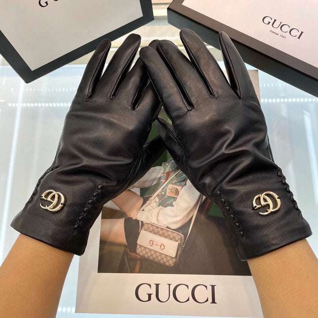 GLOVES IN BLACK LAMBSKIN AND FLEECE LINING 441830