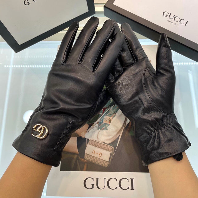 GLOVES IN BLACK LAMBSKIN AND FLEECE LINING 441830