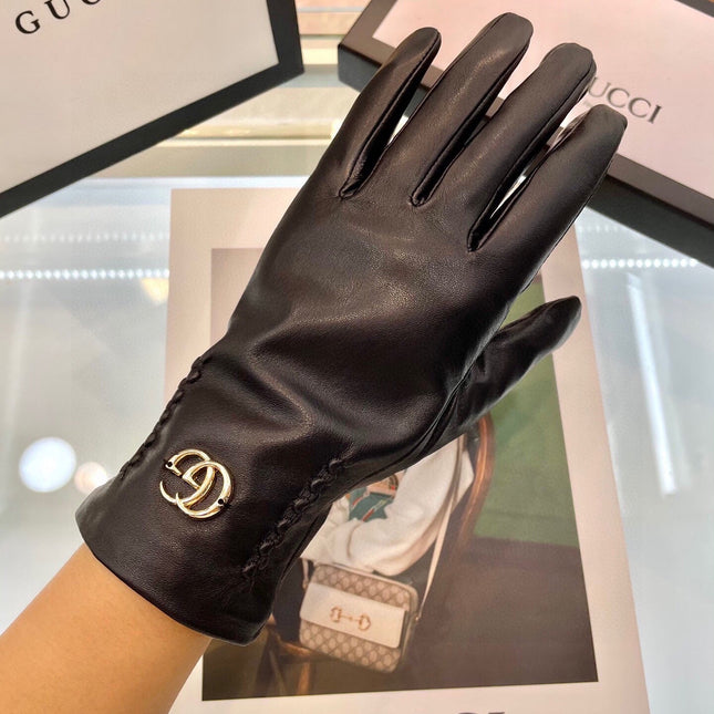 GLOVES IN BLACK LAMBSKIN AND FLEECE LINING 441830
