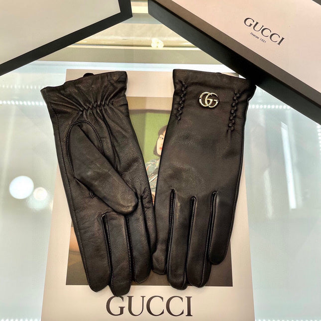 GLOVES IN BLACK LAMBSKIN AND FLEECE LINING 441830