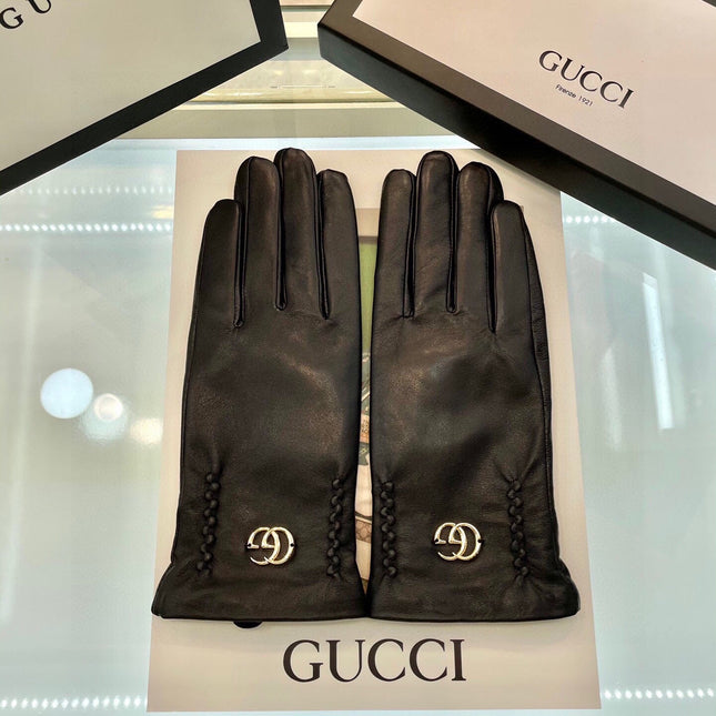 GLOVES IN BLACK LAMBSKIN AND FLEECE LINING 441830