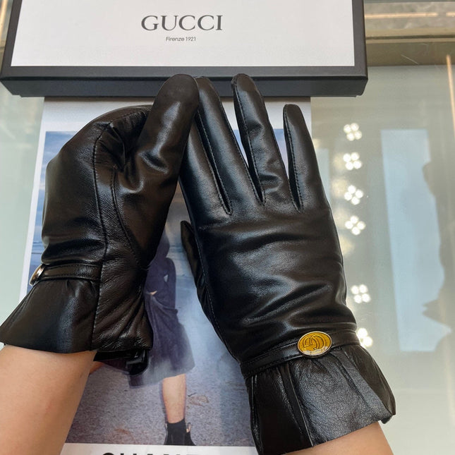 GLOVES IN BLACK TOP-GRADE LAMBSKIN 458575