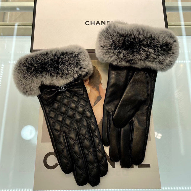 GLOVES IN BLACK LAMBSKIN WITH RABBIT FUR 463833