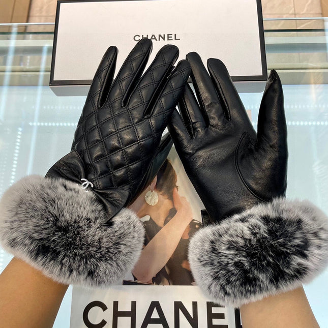 GLOVES IN BLACK LAMBSKIN WITH RABBIT FUR 463833