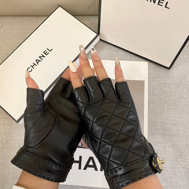 FINGERLESS GLOVES IN BLACK SHEEPSKIN 463845