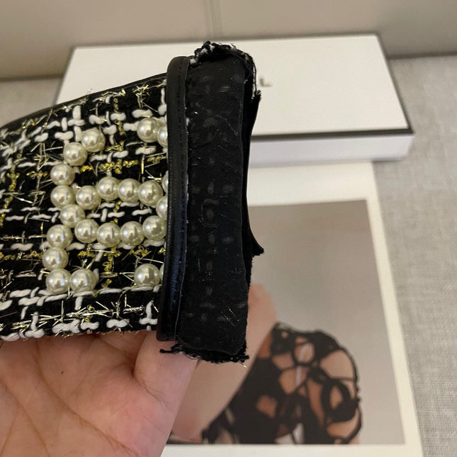 FINGERLESS GLOVES IN BLACK MIX WHITE WOOL TWEED 463847