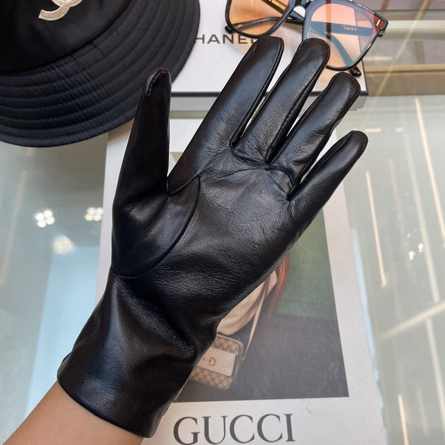 GLOVES IN BLACK LAMBSKIN GOLD HARDWARE 463837