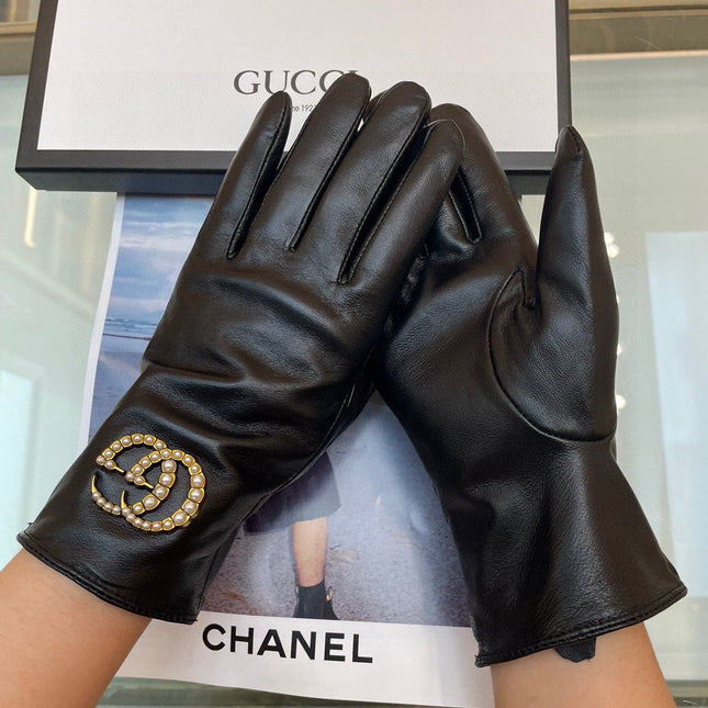 GLOVES IN BLACK LAMBSKIN AND FLEECE LINING 465050