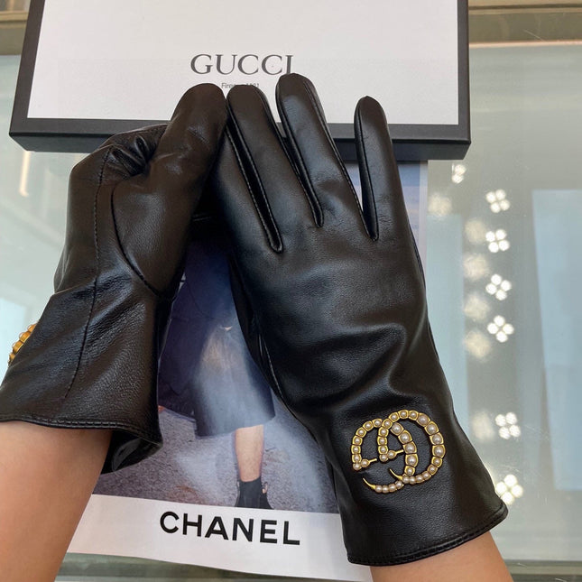 GLOVES IN BLACK LAMBSKIN AND FLEECE LINING 465050