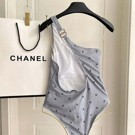 CC BIKINI SWIMSUIT SET IN GREY AND BLACK 593032