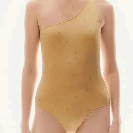 CC BIKINI SWIMSUIT SET IN YELLOW AND GREEN LOGO 593033