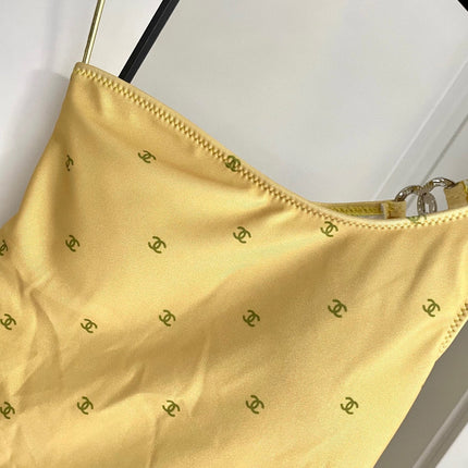 CC BIKINI SWIMSUIT SET IN YELLOW AND GREEN LOGO 593033