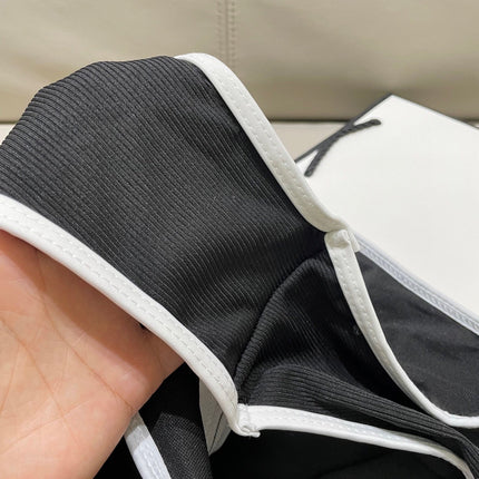 CC BIKINI SWIMSUIT SET IN BLACK AND  WHITE TRIM 604255