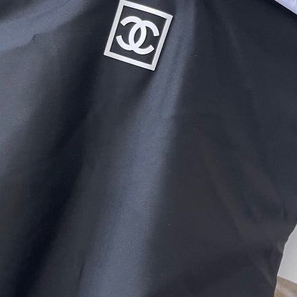 CC BIKINI SWIMSUIT SET IN BLACK AND WHITE TRIM 613725