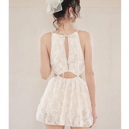 CC BIKINI SWIMSUIT SET IN WHITE LACE FABRIC 613726