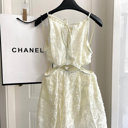 CC BIKINI SWIMSUIT SET IN WHITE LACE FABRIC 613726