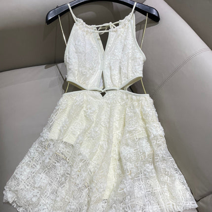 CC BIKINI SWIMSUIT SET IN WHITE LACE FABRIC 613726