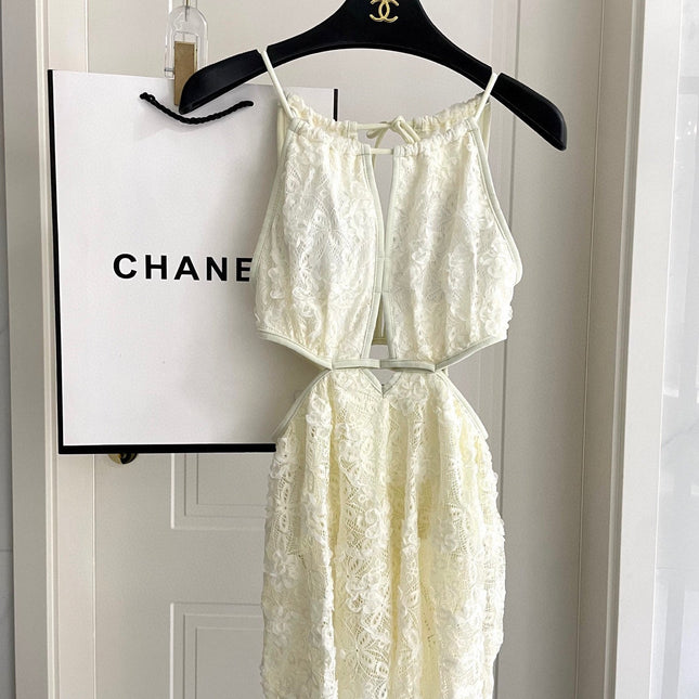 CC BIKINI SWIMSUIT SET IN WHITE LACE FABRIC 613726