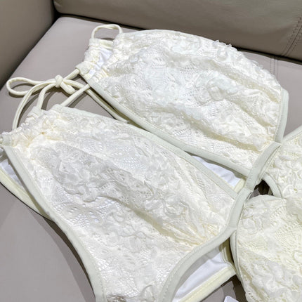 CC BIKINI SWIMSUIT SET IN WHITE LACE FABRIC 613726