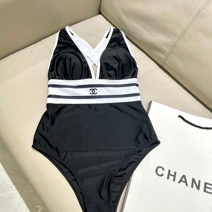 CC BIKINI SWIMSUIT SET BLACK WHITE 173343