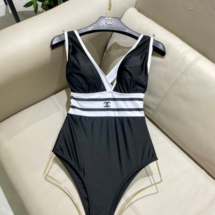 CC BIKINI SWIMSUIT SET BLACK WHITE 173343