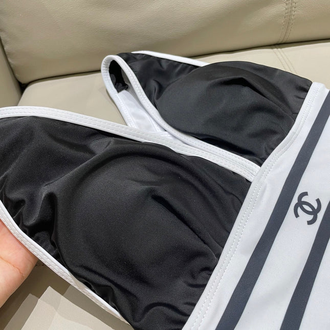 CC BIKINI SWIMSUIT SET BLACK WHITE 173343