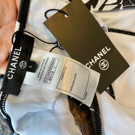 CC BIKINI SWIMSUIT SET IN BLACK AND WHITE FLORAL PRINTED 622171