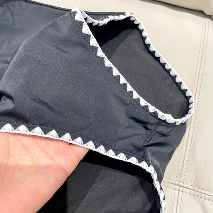 CC BIKINI SWIMSUIT SET IN BLACK AND WHITE TRIM 622173