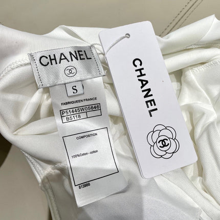 CC BIKINI SWIMSUIT SET WHITE AND RUFFLED TRIM 622179