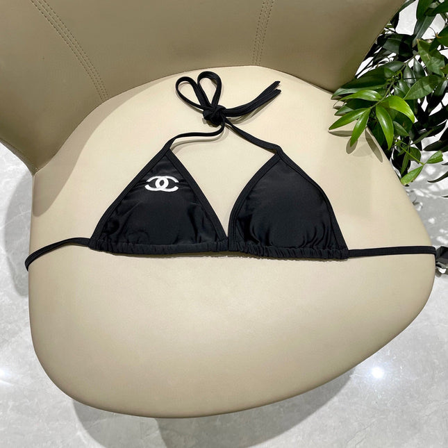 CC BIKINI SWIMSUIT SET IN BLACK EMBROIDERED LOGO 624564