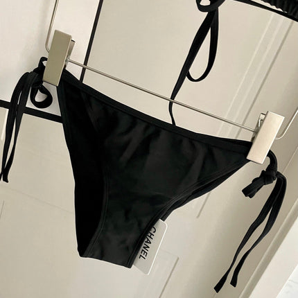 CC BIKINI SWIMSUIT SET IN BLACK EMBROIDERED LOGO 624564