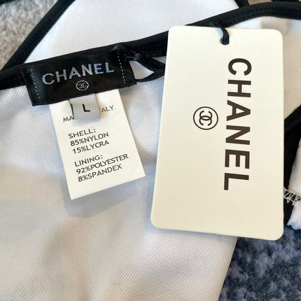 BIKINI SWIMSUIT IN WHITE AND BLACK LOGO PRINTED 627826