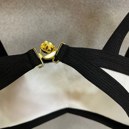 HIGH NECK SWIMSUIT IN WHITE AND BLACK TRIM 627830