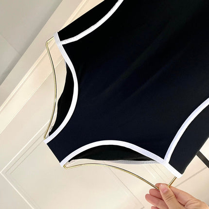 SWIMSUIT BODYSUIT IN BLACK AND WHITE STRIPED 627831