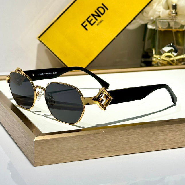 TRAVEL ROUND FRAME SUNGLASSES FE40148l  IN METAL AND ACETATE