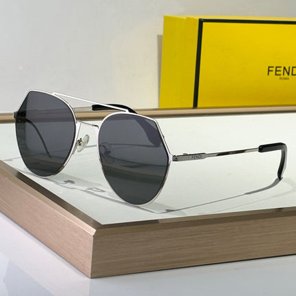 OBLIQUE MASK SKY ROUND FRAME SUNGLASSES FF0329 IN METAL