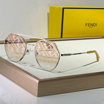 OBLIQUE MASK SKY ROUND FRAME SUNGLASSES FF0329 IN METAL