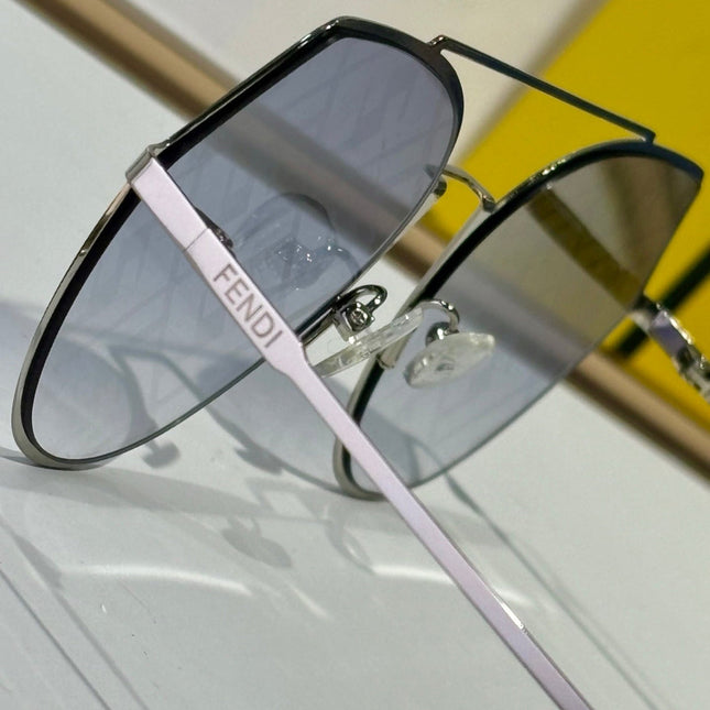 OBLIQUE MASK SKY ROUND FRAME SUNGLASSES FF0329 IN METAL