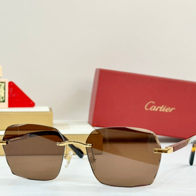 PREMIÈRE GEOMETRIC FRAME SUNGLASSES 530303 IN METAL AND WOODEN