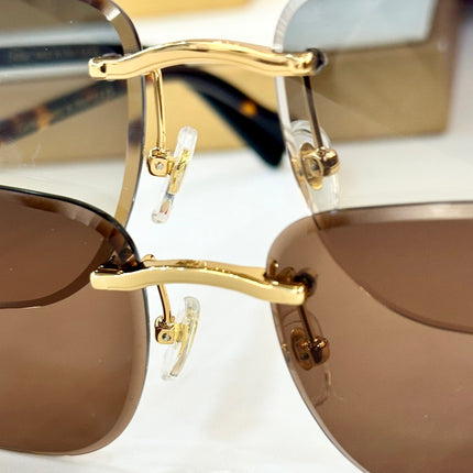 PREMIÈRE SQUARE FRAME SUNGLASSES 530304 IN METAL AND WOODEN