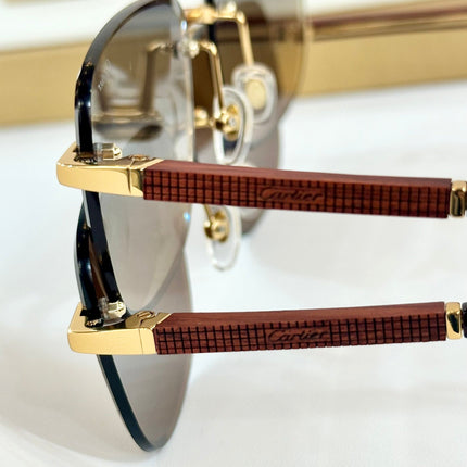 PREMIÈRE SQUARE FRAME SUNGLASSES 530304 IN METAL AND WOODEN