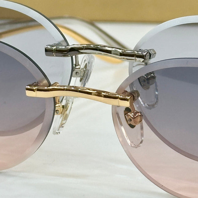 PANTHÈRE RIMLESS ROUND FRAME SUNGLASSES CT0504S IN METAL