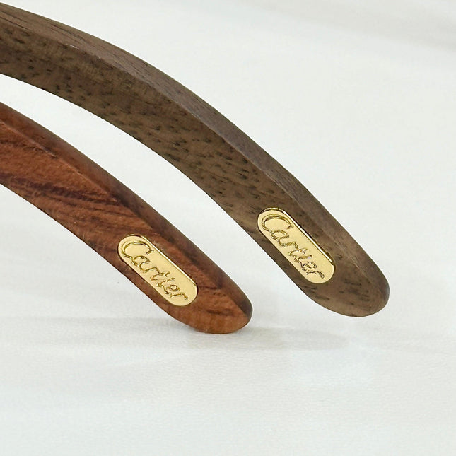 PANTHÈRE RIMLESS TRIANGLE FRAME SUNGLASSES CT0616S IN METAL AND WOODEN