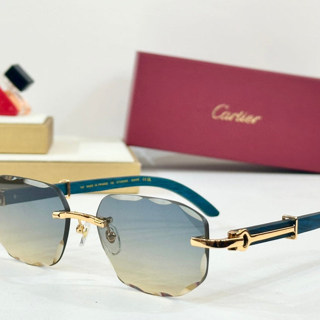 C DE GEOMETRIC FRAME SUNGLASSES CT0606S IN METAL AND WOODEN