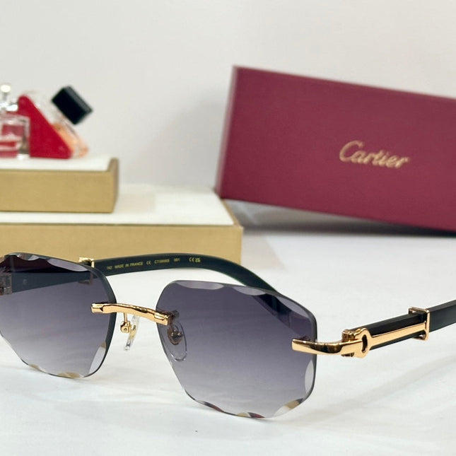 C DE GEOMETRIC FRAME SUNGLASSES CT0606S IN METAL AND WOODEN