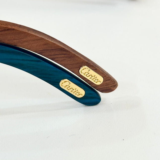 C DE GEOMETRIC FRAME SUNGLASSES CT0606S IN METAL AND WOODEN